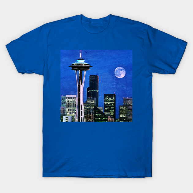 Blue Seattle Space Needle Seattle TShirt TeePublic